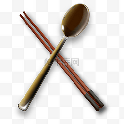 减少图片_写实勺子筷子