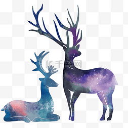 圣诞节麋鹿图片_圣诞麋鹿水彩
