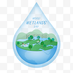 world wetlands day水滴与湿地