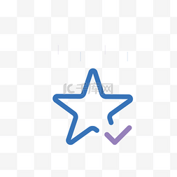 APP矢量元素图片_蓝色的线条星星图标