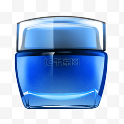蓝色的面霜瓶