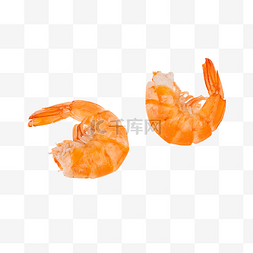 两颗虾仁食物海