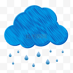 云朵雨水图片_可爱卡通涂鸦下雨素材