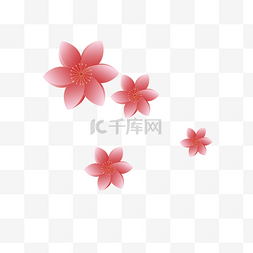 漂浮樱花图片_粉色扁平化漂浮樱花