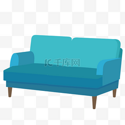 蓝色家装节图片_装修双人沙发