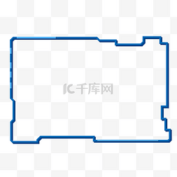 现代科技感蓝色促销海报边框