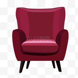 地毯沙发椅图片_红色单人沙发