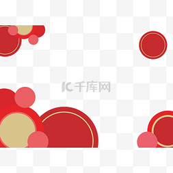 春节鸡年边框图片_红色圆圈边框装饰