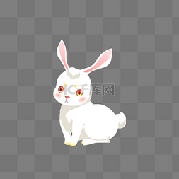 白色的小兔子图片_卡通白色的兔子免抠图