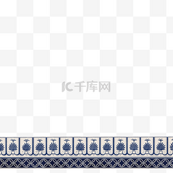 中国素雅装饰边框青花瓷