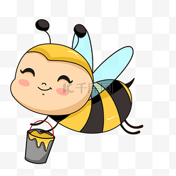 手绘卡通黄色小蜜蜂