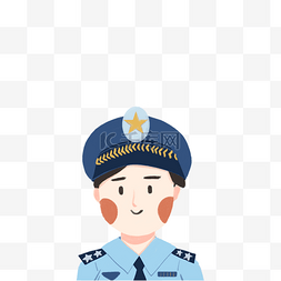 公安警徽素材图片_卡通女公安寸照免扣图
