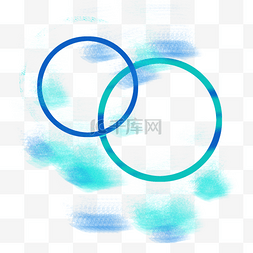 夏季图片_圆环圆圈蓝色边框