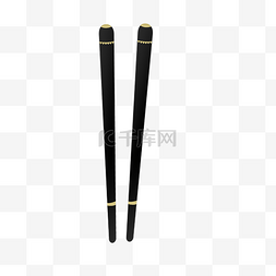一双黑色的筷子