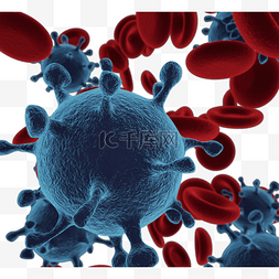 冠状病毒和红细胞3d元素