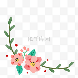 母亲节图片_粉红色鲜花藤蔓边框装饰