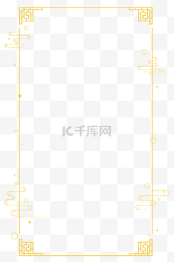 金色图片_浅金色中式祥云边框