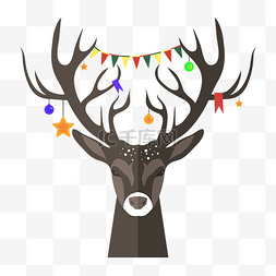 鹿头图片_圣诞节挂着挂饰鹿头