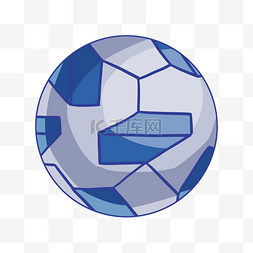 球类体育器材图片_一只蓝色足球插画