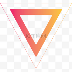 三角锥路障图片_粉橘色三角形标签