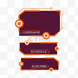 游戏面板图片_橙色边框几何游戏面板