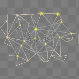金色几何图形图片_不规则几何图形科技点