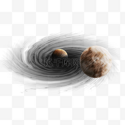 元素分层图片_被黑洞吸入的星球png分层素材
