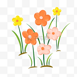 春天的花朵卡通插画