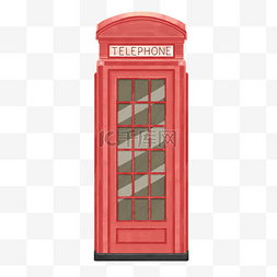 电话亭红色图片_红色的电话亭
