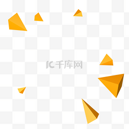 漂浮三角形图片_黄色三维小三角形背景漂浮物