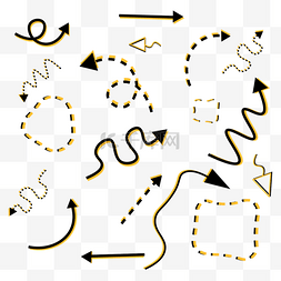 箭素材图片_手绘箭头线条组合