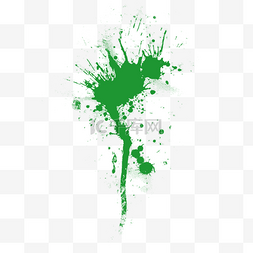 绿色效果素材图片_绿色喷溅墨迹png元素