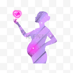 孕妇紫色平面医疗怀孕免抠