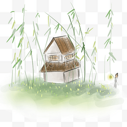 中国风的竹子图片_中国风庭院里的竹子和古人