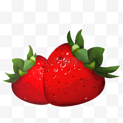 草莓水果手绘图片_新鲜手绘草莓插画