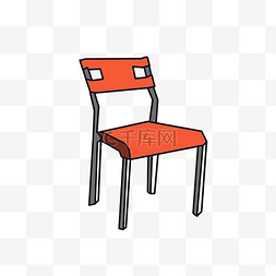 橘色的靠背椅插画