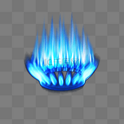 蓝色煤气灶火焰