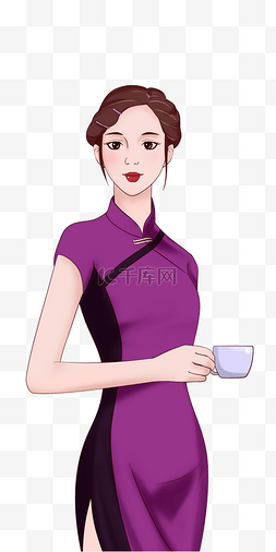 穿旗袍美女图片_穿旗袍养生美女