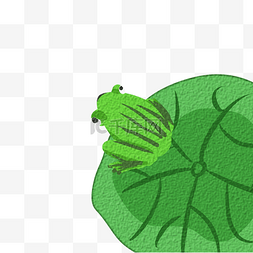 绿色的青蛙和荷叶免抠图