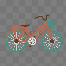 两轮车图片_一辆红绿色自行车