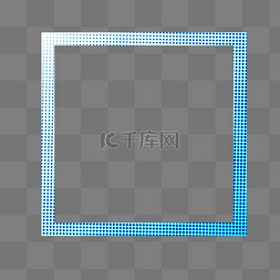 蓝色简约方形边框图片_蓝色波点方形简约方形边框