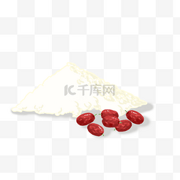 端午粽子卡通图片_红枣和糯米粽子材料PNG