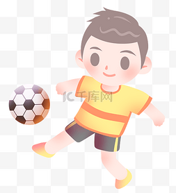 踢足球的小男孩图片_踢足球的小男孩插画
