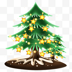 灯星星灯图片_雪天的圣诞树