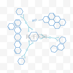 六边形化学分子插画