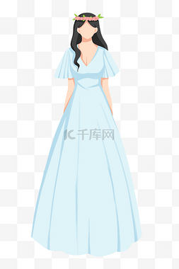蓝色婚纱礼服