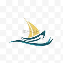 船锚素材图片_黄色和蓝色帆船图标
