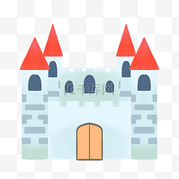 房屋元素图片_浅蓝色城堡建筑