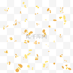 黄色简约花瓣漂浮素材