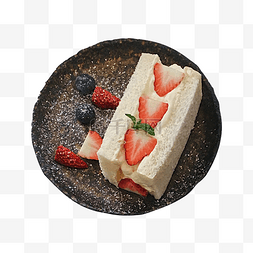 草莓蛋糕素材图片_一份草莓蛋糕免抠图